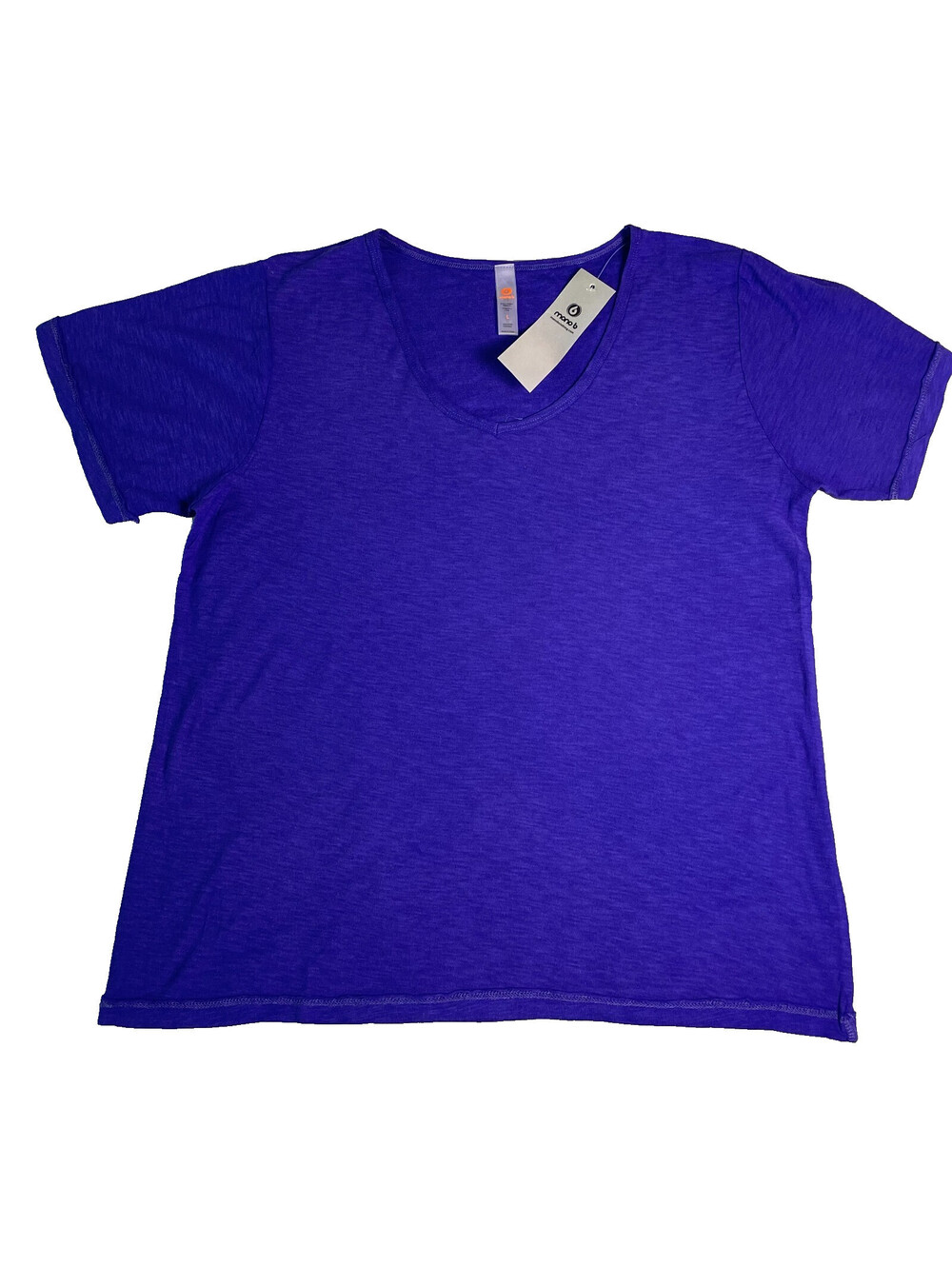 NWT Mono B Round Neck Tee Shirt Womens Large Blue Basic Capsule Staple Summer